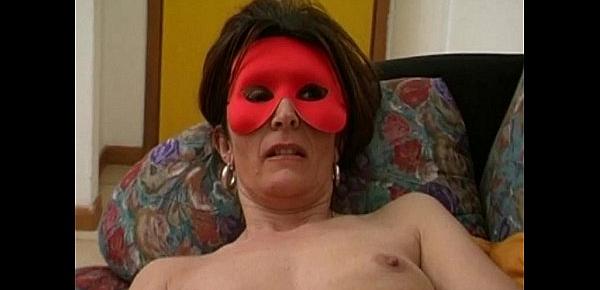  Sensual and hot amateur milf in mask jerking off her pussy